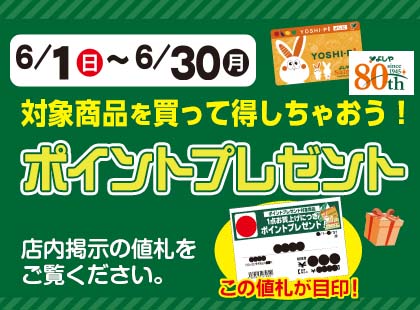 6月のポイントプレゼント
