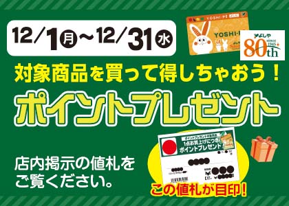 12月のポイントプレゼント