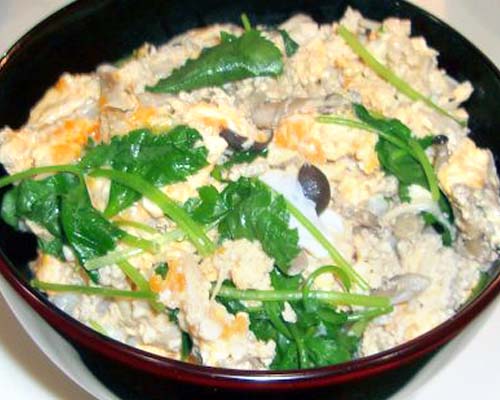 きのこ入り親子丼