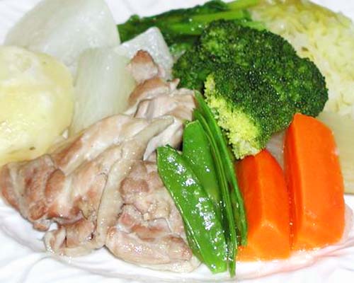 温野菜とお肉のサラダ